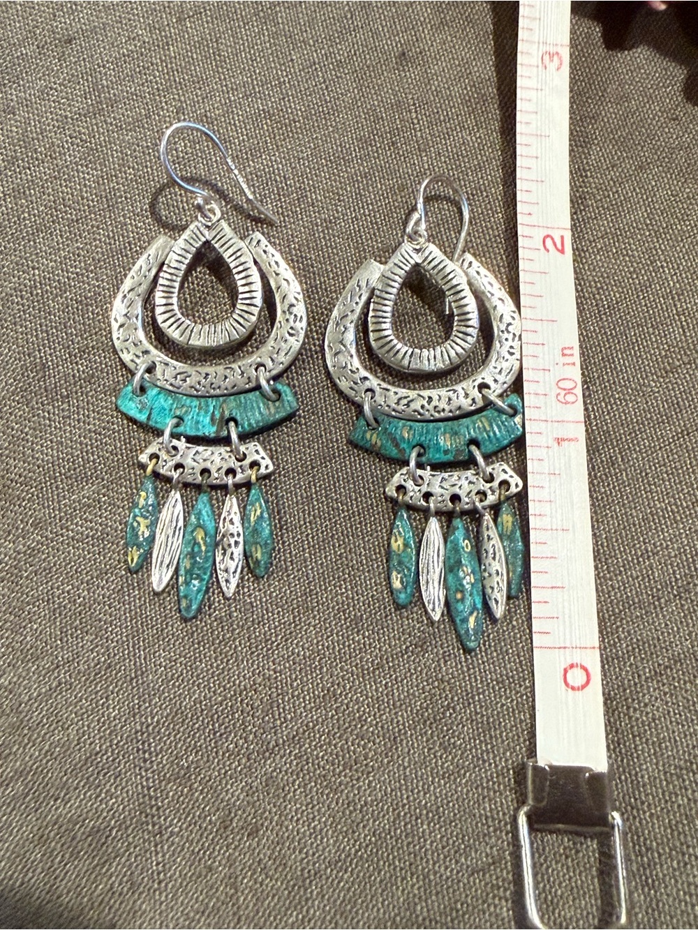 Silpada sterling Bohemian Teal and Silver Dangle Earrings - Women Jewelry - Picture 3 of 4